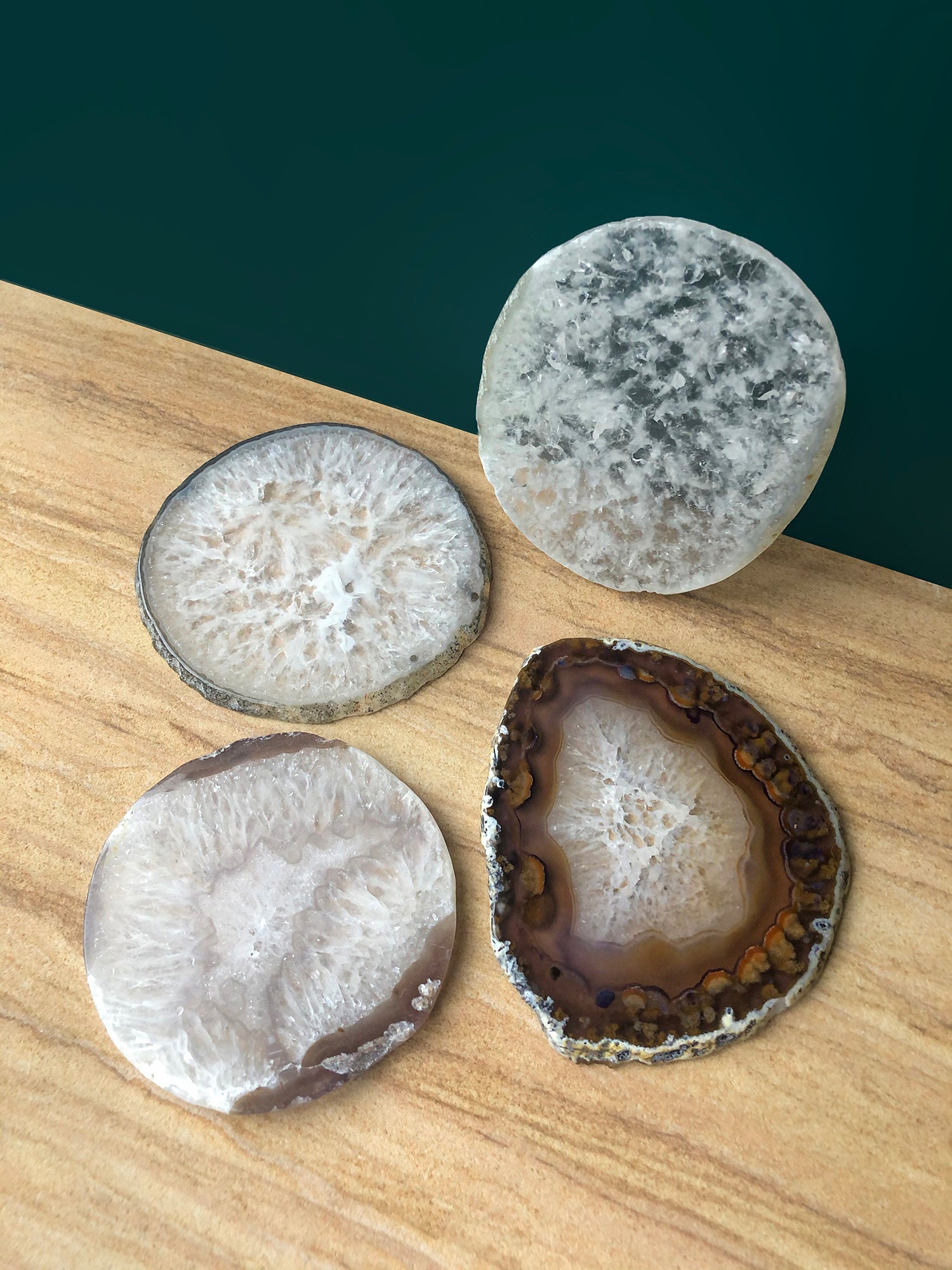 Natural Agate Coasters (Set of 4)